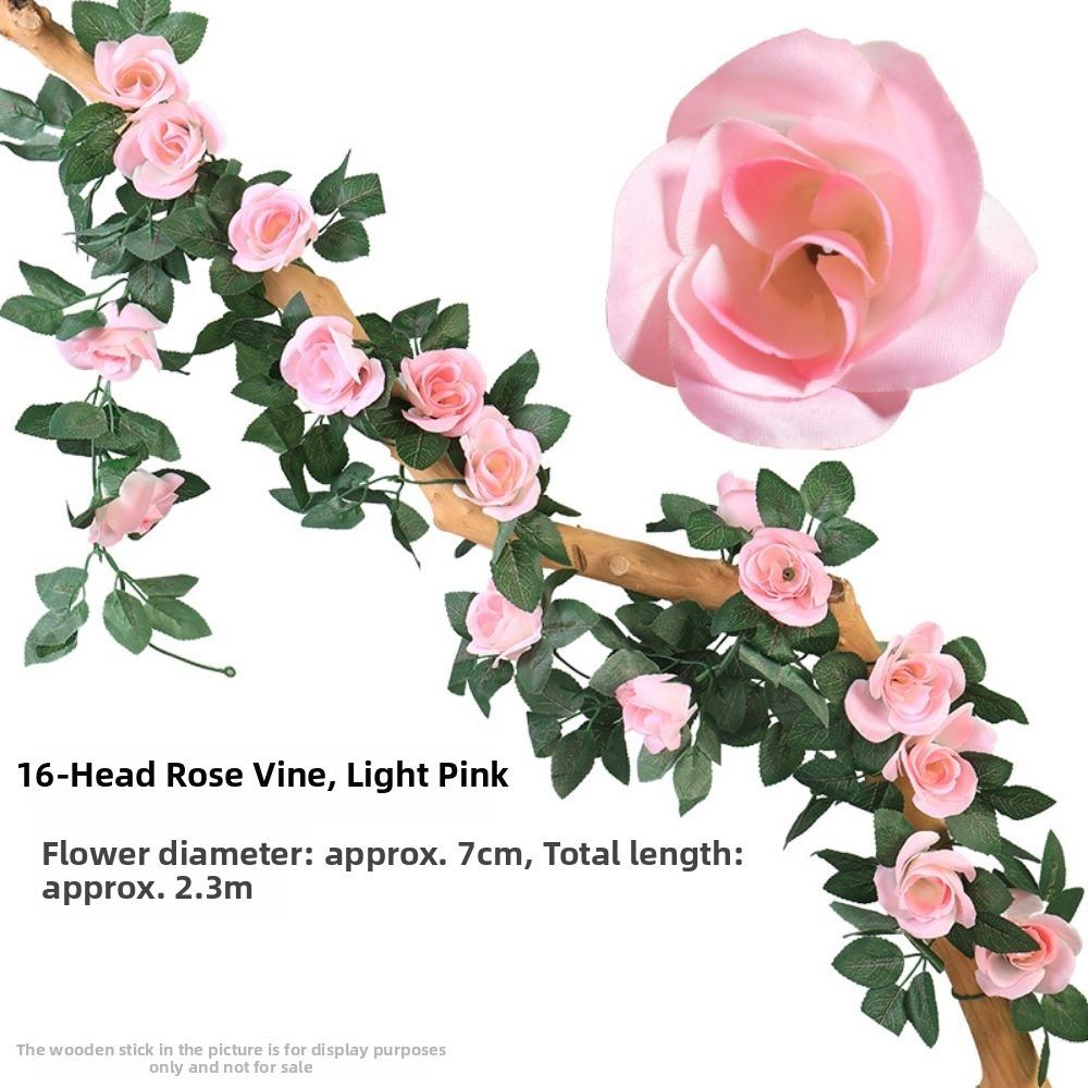 16/69Heads Artificial Rose Vine Plastic Silk Fake Plants Leaves Home Decoration