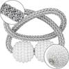 Pack of 6 Curtain Tie Backs Magnetic Curtain Holder Rope Curtain Binder Clips Curtain Holder for Home Decoration Office (Grey)