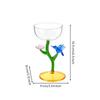 Handcrafted Glass Goblet with Hummingbird Ornament Decorative