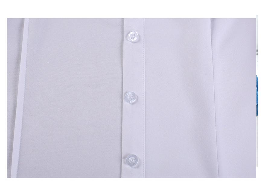 Women's Slim Fit Korean Style Short Sleeve White Shirt for Professional Summer Wear