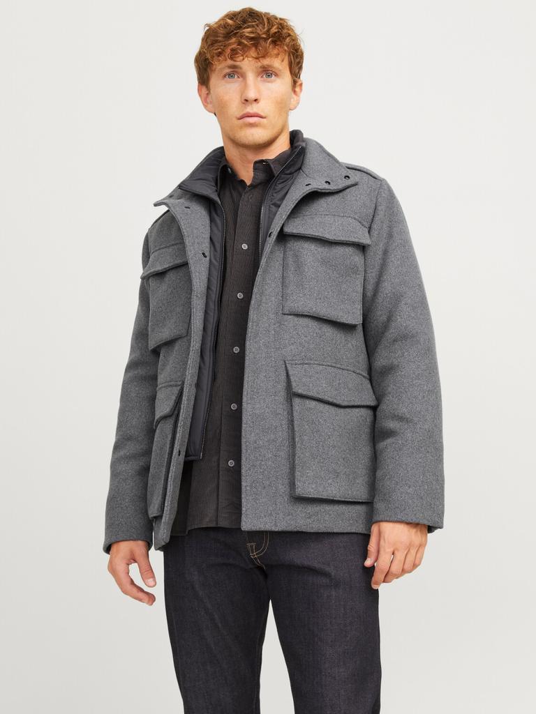 Winter Jacket Jack & Jones Jprccalex Wool Blend Field Jacket Sn (12259033) Grey Melange
