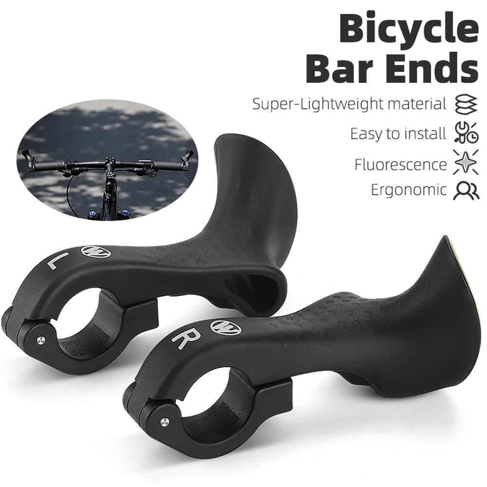 

Comfortable Fluorescence Bicycle Bar Ends Ergonomic Design Bike Handlebar Nylon Bicycle Handle Bar Grips Cycle Accessory чёрный