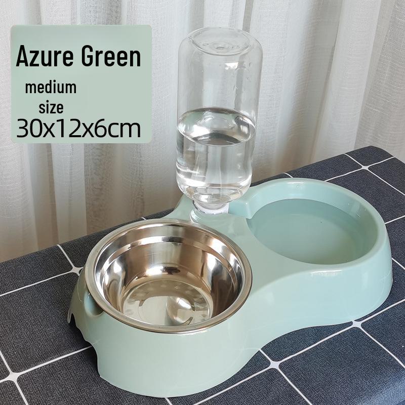 Automatic Double Bowl Pet Feeder: Dog & Cat Food and Water Bowl