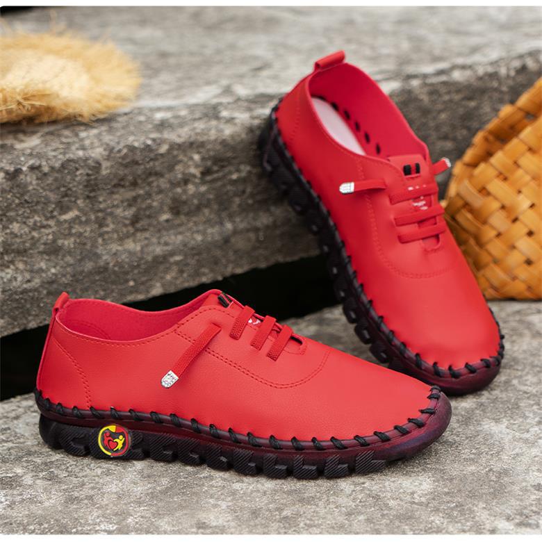 

Новые женские туфли кожаные лоферы туфли для женщин удобные туфли без застежек ручная работа нитки для мамы обувь Zapatillas De Mujer 42