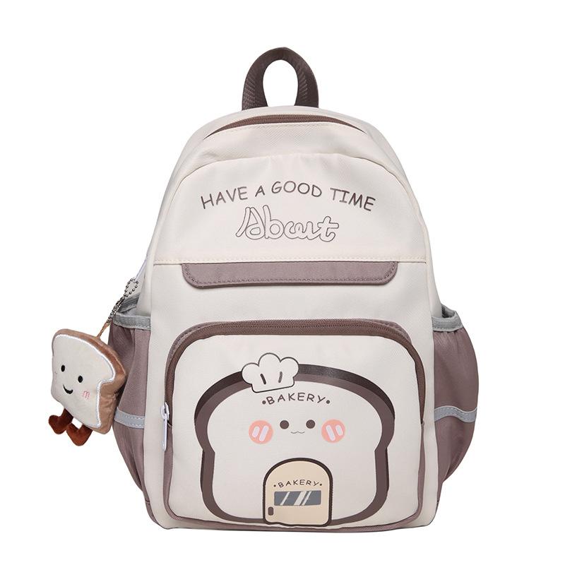 

Рюкзак на день рождения для девочек, Ins свежий и милый школьный рюкзак для учениц начальной и средней школы, повседневный дорожный рюкзак в стиле колор-блок для девочек With pendant коричневый