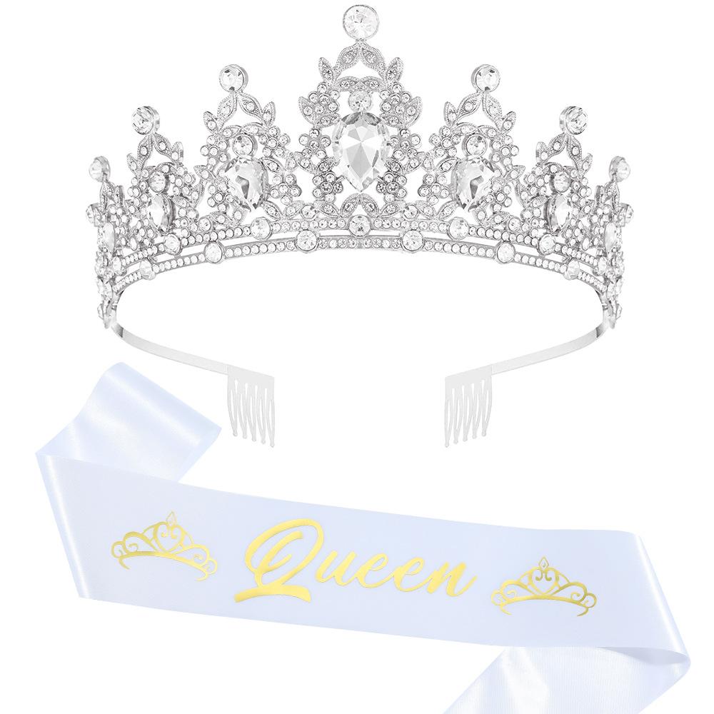 Europeisk och Amerikansk Rund Kristallkrona Boll Prins Huvudbonad Band Krona Festdekoration