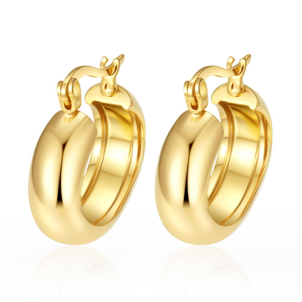 European and American Fashion Trend Stainless Steel Earrings Women's Plated 18K Light Luxury High-end Irregular Geometric Earrings