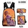 Fashion Novelty When They Cry Higurashi 3D Print 3pcs/Set School Bags Laptop Daypack Backpack Inclined Shoulder Bag Pencil Case