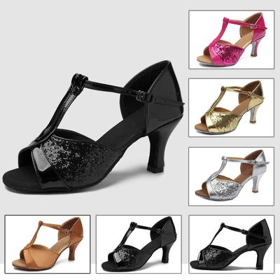 Sapatos de dança latina com salto alto de 7cm para mulheres tango salsa sapatos de dança de salão