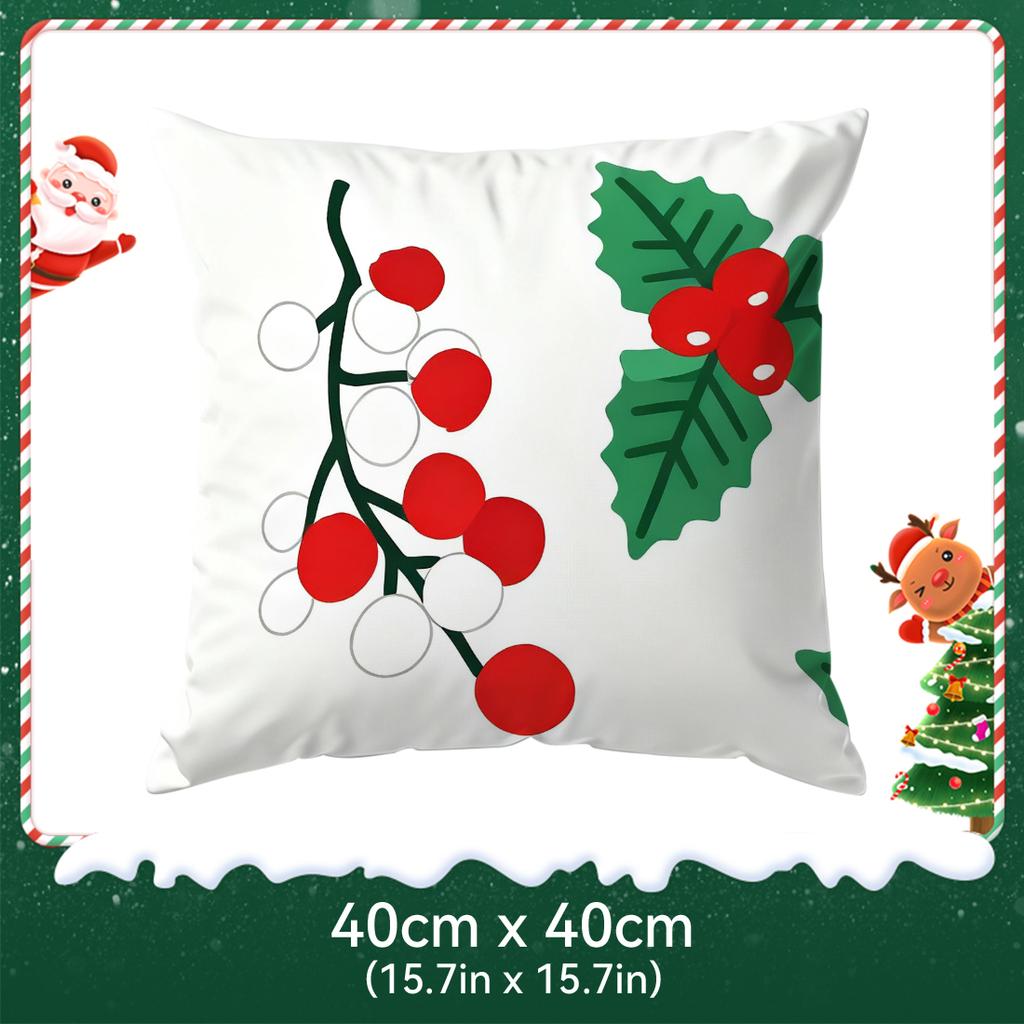 Christmas Themed Decor Pillowcase Printed Polyester 40/45/50Cm Throw Pillowcover Decorative Sofa Cushion Pillowslip Home Decor