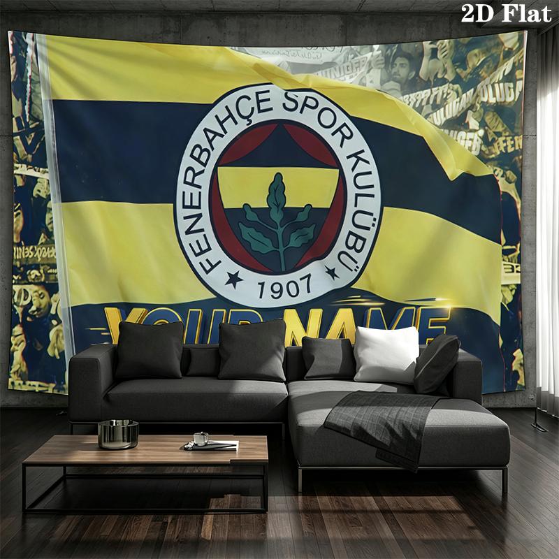 Individueller Name, Fenerbahçe Wandteppich, ästhetische bedruckte Stoffdecke, geeignet für Schlafzimmer, Wohnzimmer und Heimdekoration.
