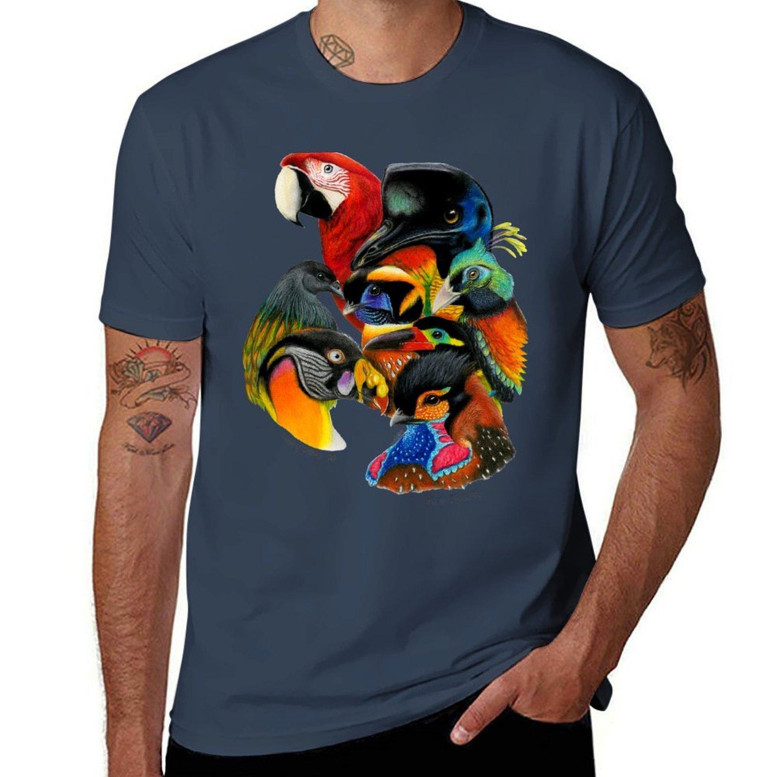 Rainbow Birds (Rainbirds) Tshirt Soft Lightweight Cotton Tshirt S