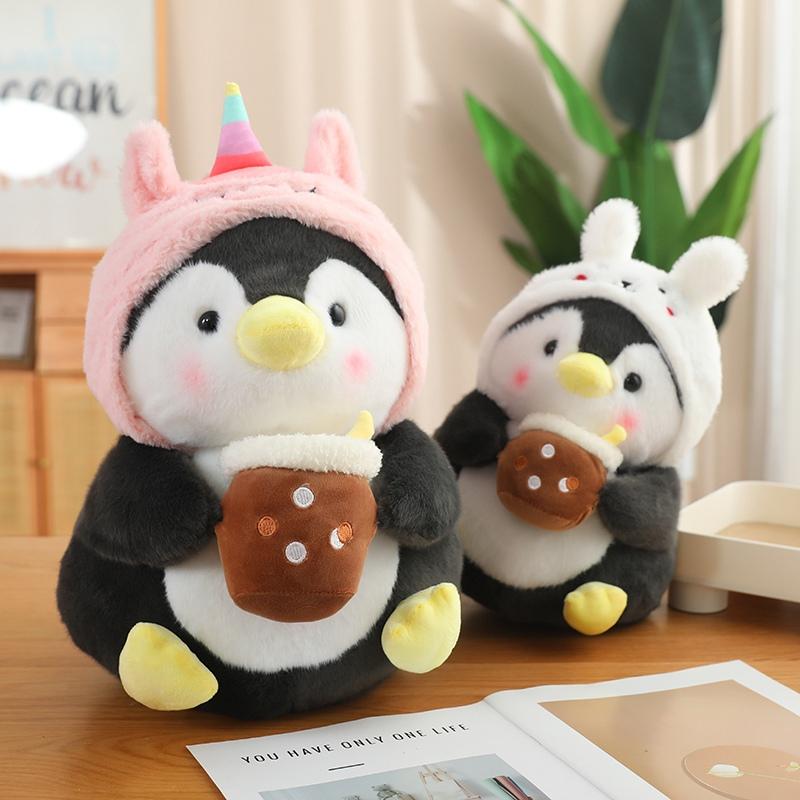 Kawaii Penguin Plush Toy Lovely Penguin Turn To Dinosaur Rabbit Unicorn Stuffed Doll Soft Cartoon Animal Pillow Birthday Gift