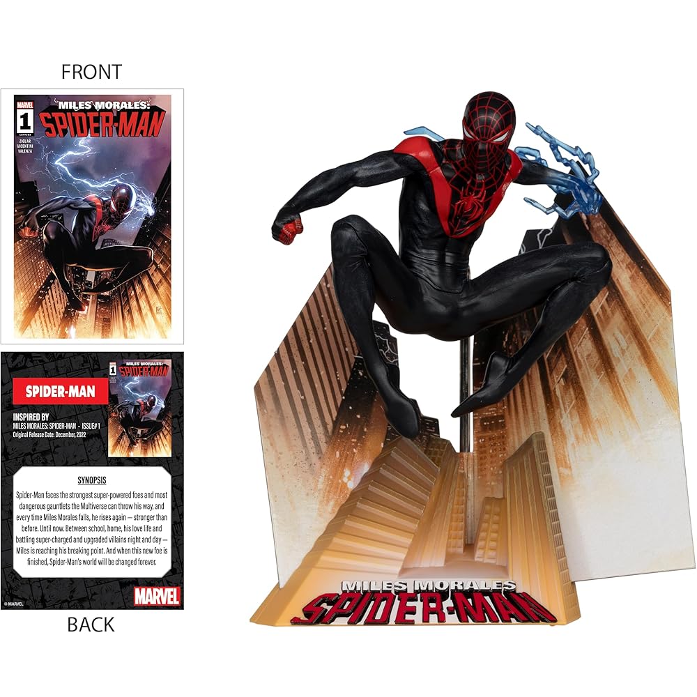 McFarlane Toys Marvel Spider-Man 1:10 Scale Scene Collection Miles Morales Spider-Man Action Figure
