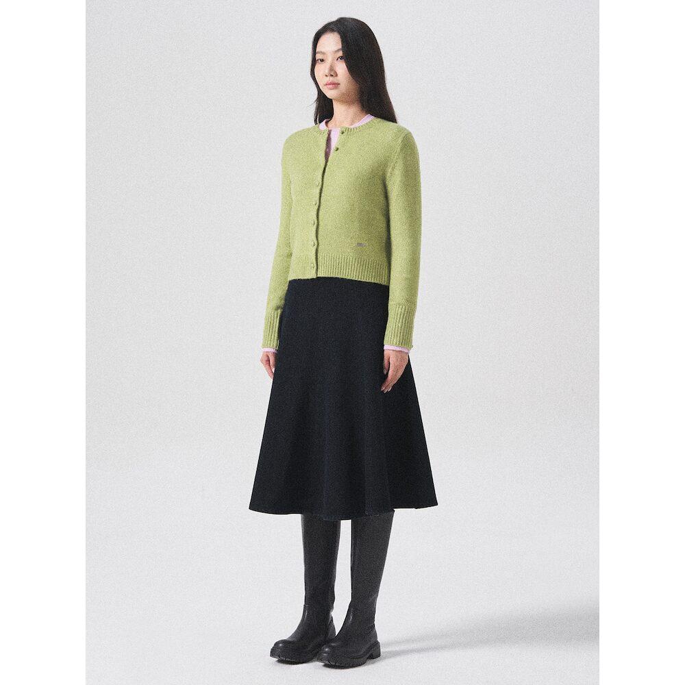 8SECONDS Fleece-Lined Denim Flare Skirt Navy