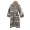 Sportmax Check Pattern Wool Blend Long Coat 36 Beige Women Used