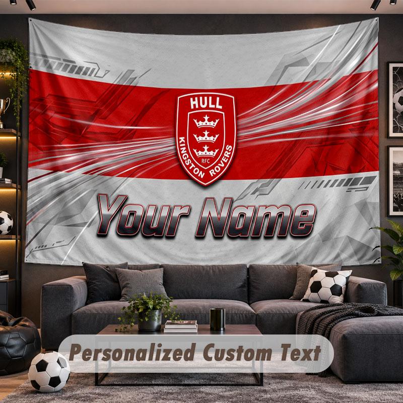 Wall Hanging Tapestry Custom NameHull KR Pattern Personalized Printed Fabric Wall Decor