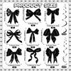 Clabby Black Bow Birthday Decorations Black Coquette Hanging Swirls Garland Banner Bow Party Decorations Ribbon Paper Cutouts for Girls Baby Shower