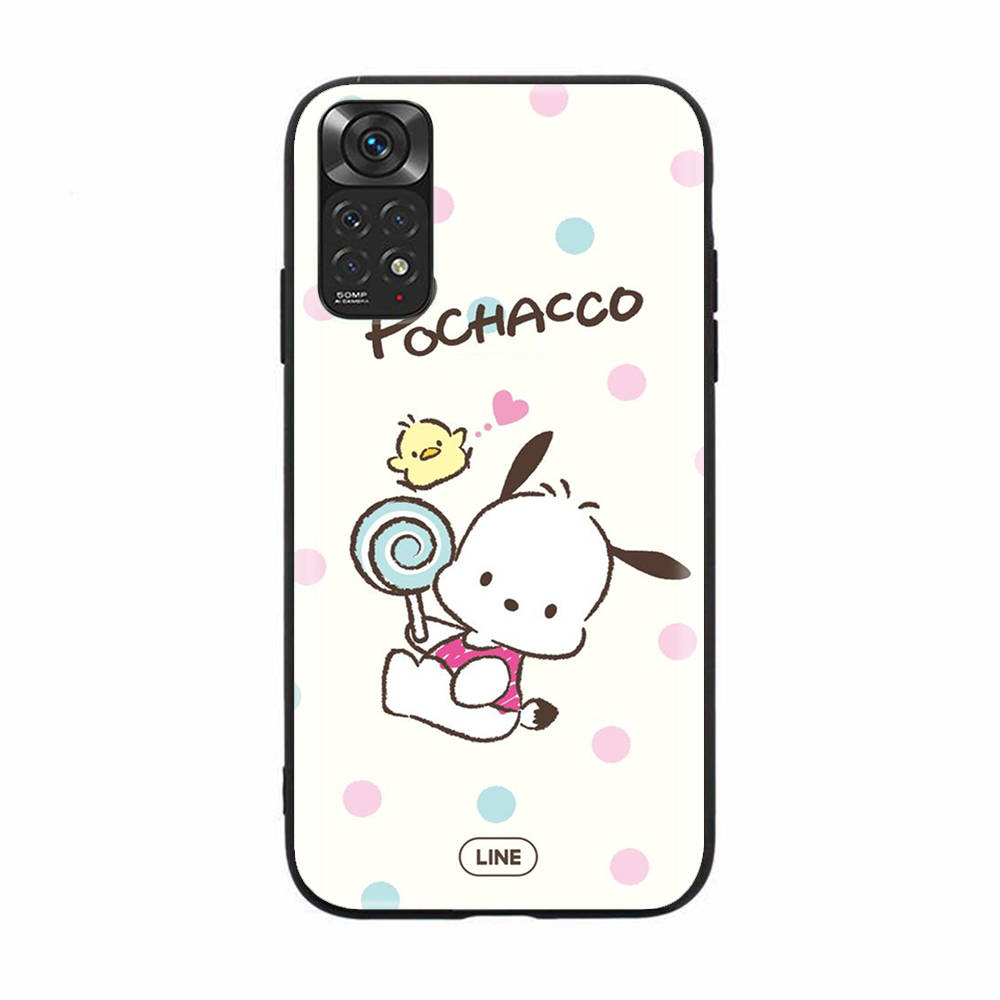 Capa preta para Samsung Note 20 Lite S24 Ultra S23 A03 A05 A06 A11 A71 A15 A16 A13 A24 A25 A33 A52 A53 A50 M55 M35 Plus H-9 Pochacco