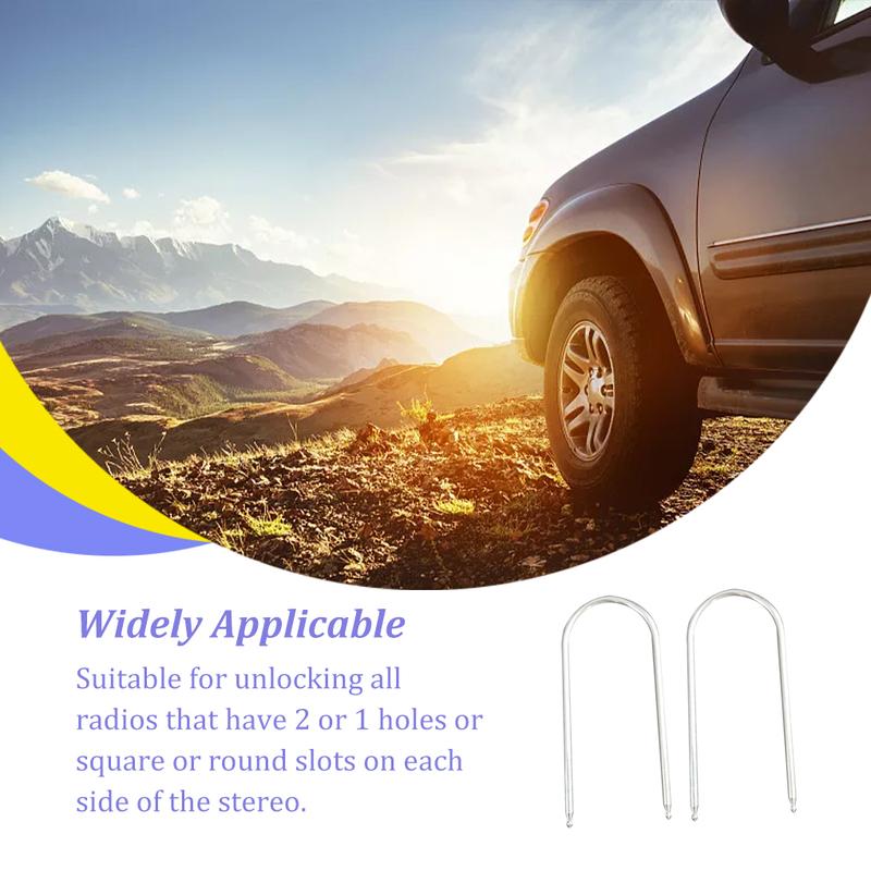 Pack of 2 Radio Removal Tool Workmanship Compact Size Multipurpose Extraction Keys CD Remover Car Repair Supplies Extractor