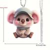 Whimsical 2d Acrylic Love Bear Car Pendant Keychain Adorable Decor For Bags Luggage And