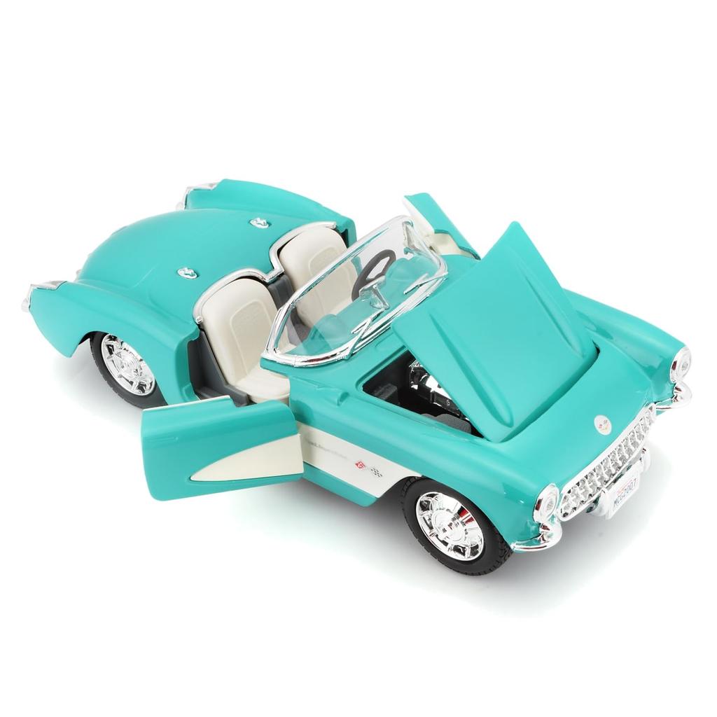 Maisto Měřítko 1/24 1957 Chevrolet Corvette Tyrkysová / Kovový model auta, Hotový model, 31275 TQ