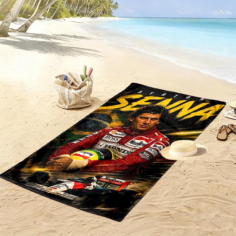 Ayrton Senna Druck Strandtuch, Großes Weiches Schnelltrocknendes Handtuch für Strand Camping Schwimmen