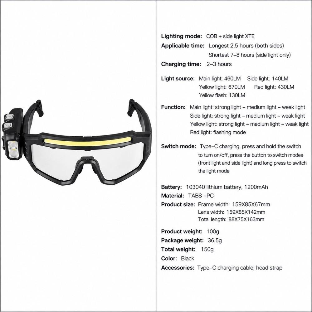 Three Light Source USB Rechargeable Headlamp Multi Angle Multi Angle Work Light  For Adults