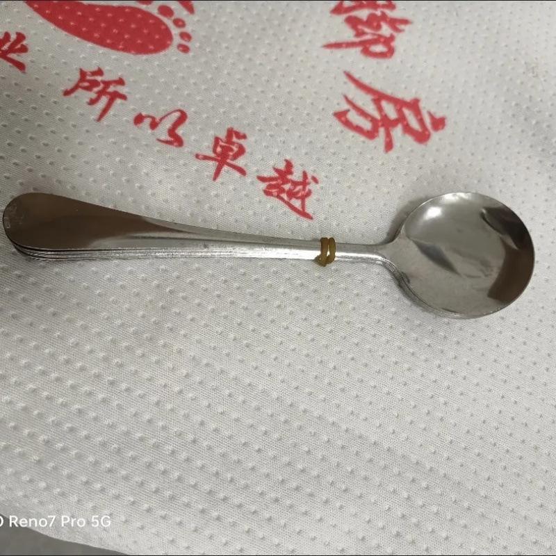 Household dessert spoon stainless steel flat head spoon long handle digging spoon cake ice cream cheese spoon stirring dumpling picking stuffing spoon
