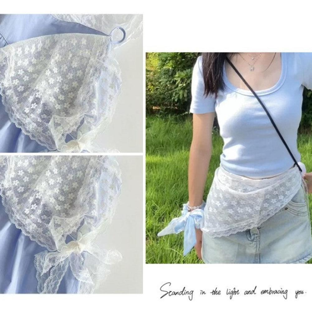 Retro Süße Blume Dreieck Haar Schal Damen Mädchen Quadratischer Schal Stirnband Koreanisch Französisch Pastoral Kopfschmuck Sommer Spitze Kopfbedeckung