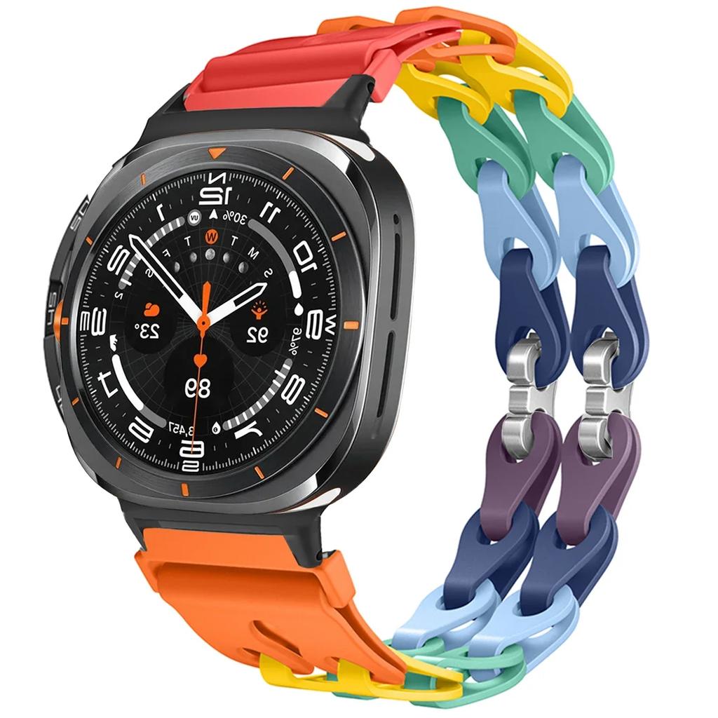 Silicone Chain Strap for Samsung Galaxy Watch 2025/7 Ultra 47mm Wristband Band Bracelet for Galaxy Watch ultra 2025 Watchband