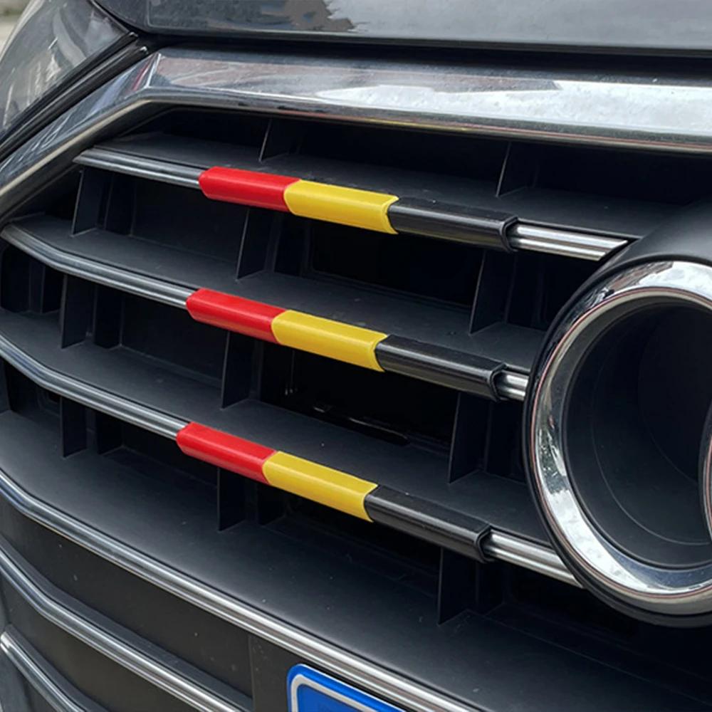 For  A6 C8 4K 2019-2022 Car Front Grille Trim Strips Racing-Grills Decorative Three-Color Auto Exterior DIY Accessories