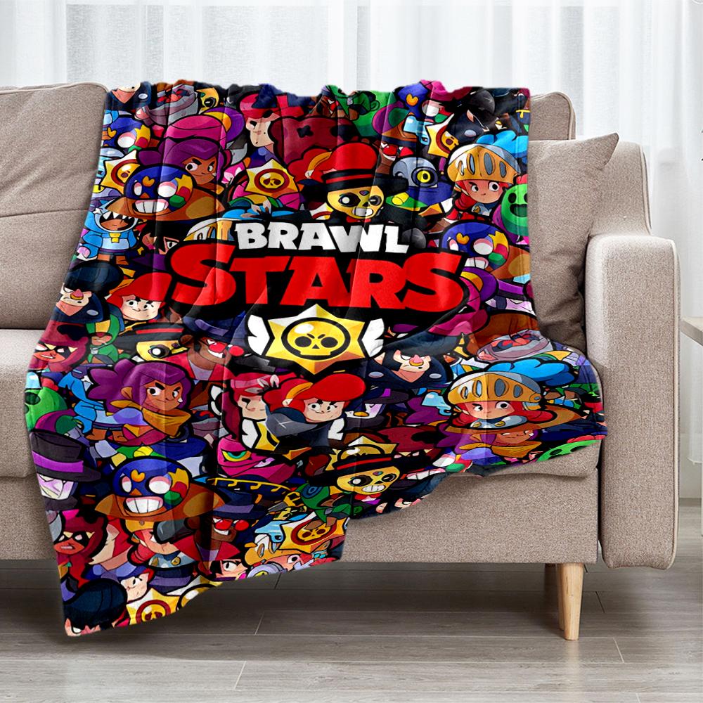 Brawl Stars Theme Printed Blanket - Perfect for Couch, Bed, Travel & Outdoor Use | Machine Washable, Cozy & Durable.