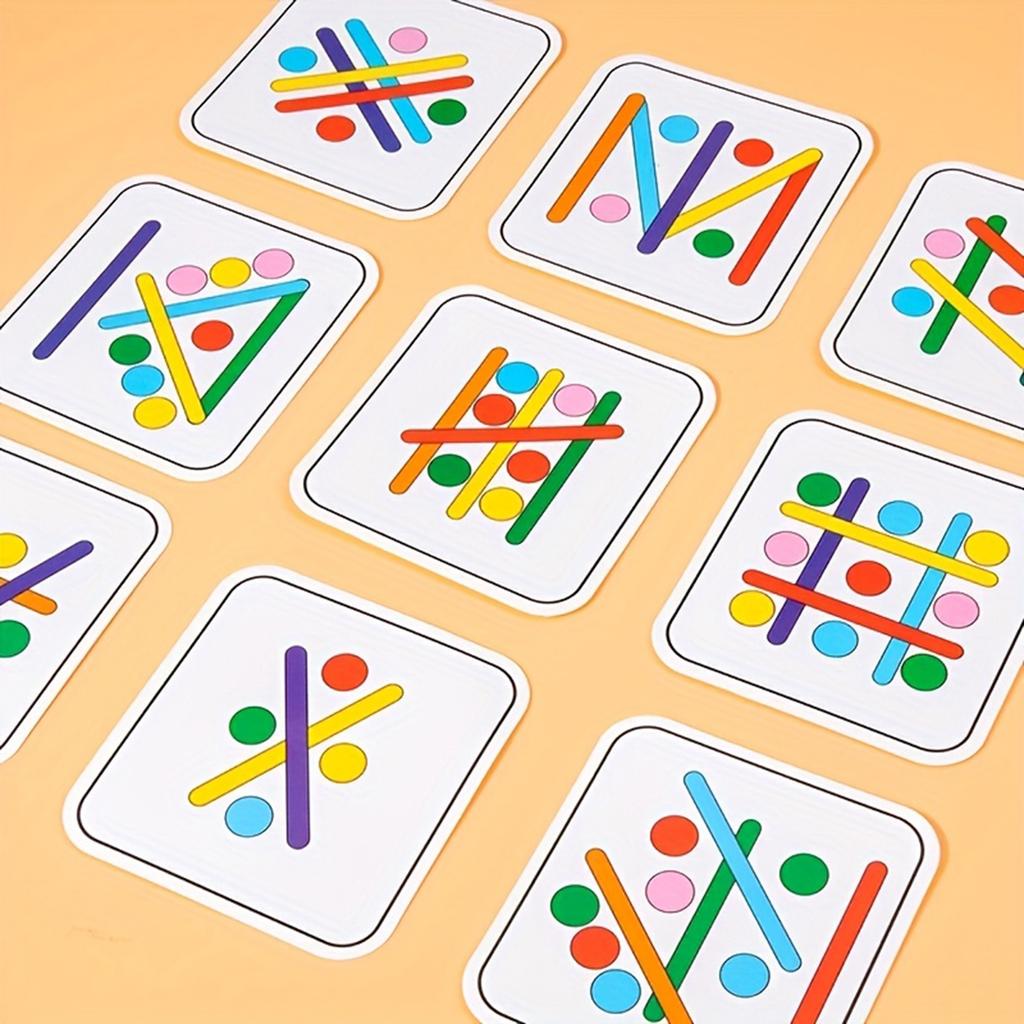 Wooden Colorful Stick Toys Stimulate Children's Image And Color Discrimination Ability Through Interesting Puzzle Games.