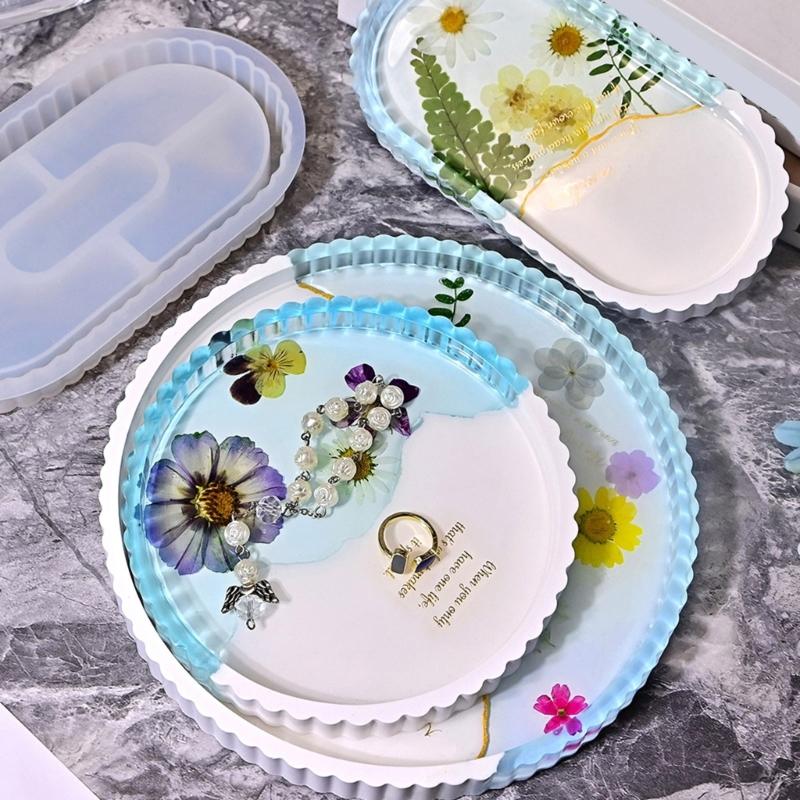 Handcraft Own Resin Tray with This Flower Sturdy Silicone Mould Portable Accessory for Jewelry Dishes and Art Projects