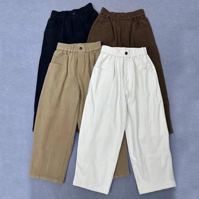 Vinter Thicken Cotton Dame Ankellange bukser Uformell Mori Elastisk midje Løs Ensfarget Haremsbukser for kvinner