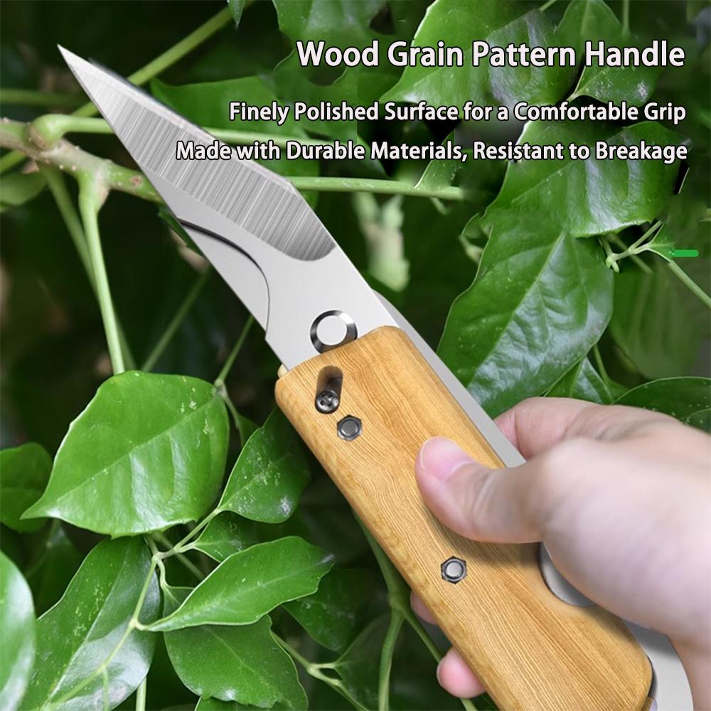 2-in-1 Grafting Knife with One-Click Switch to Scissors, Equipped with Sheath and Debarking Knife for Efficient Gardening Tasks