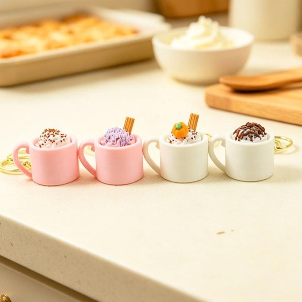 Coffee Cup Artificial Sundae Mug Clicker Mini Cup Fidget Pendant  Daily Pocket Key Accessory