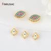 2 Types Perles Œil Maléfique / Œil du Diable, Plaqué Or Pavé Zircon Perles Libres Accessoires Espaceurs Bijoux Perles DIY