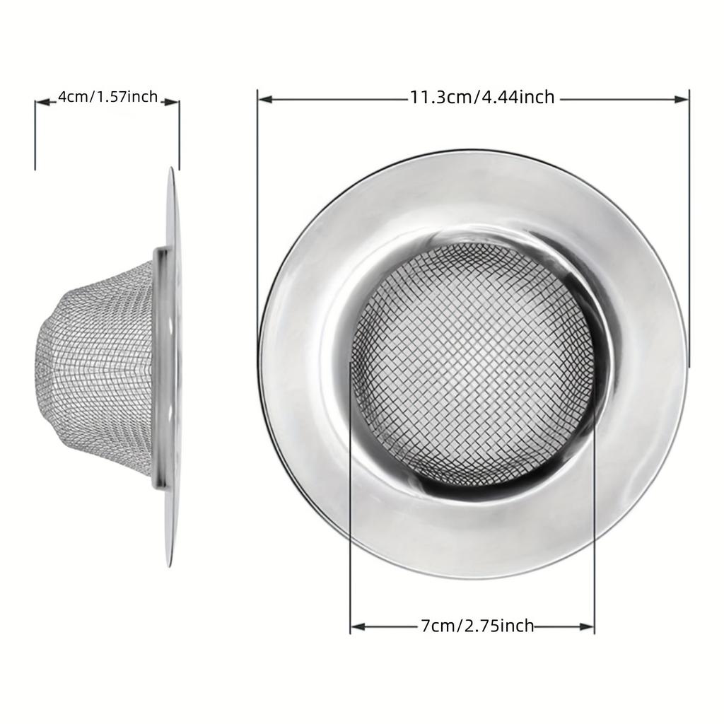 Durable Stainless Steel Sink Drain Filter Fine Net Coarse Sewer Strainers with Pull Rod Kitchen Sink Filter Mesh Bathroom