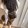 Glossy Patent Leather Small Square Bag, Versatile Letter Single Shoulder Messenger Bag, Niche Fashion and High-end Box Bag.