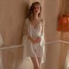 Sexy Pajamas Women's Ice Silk Summer Thin Satin Nightdress with Chest Pad Thin Suspender Nightdress Two-piece Loungewear