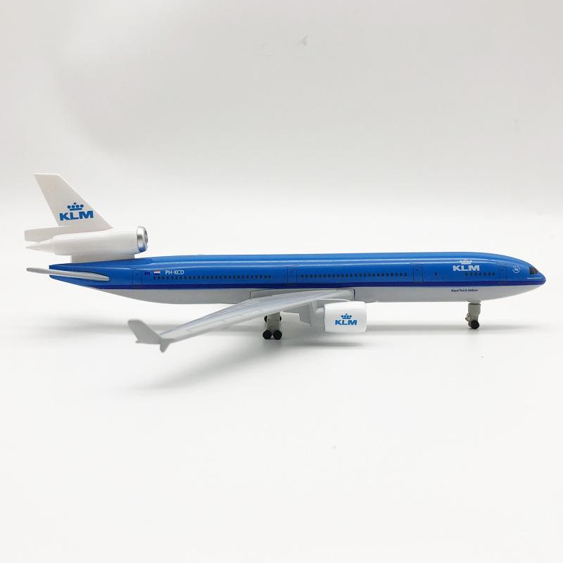 Display KLM Airways MD-11 Aviation Model Aircraft 20cm 1/400 Scale Diecast MD11 Alloy Plane With Stand Airplane Collection