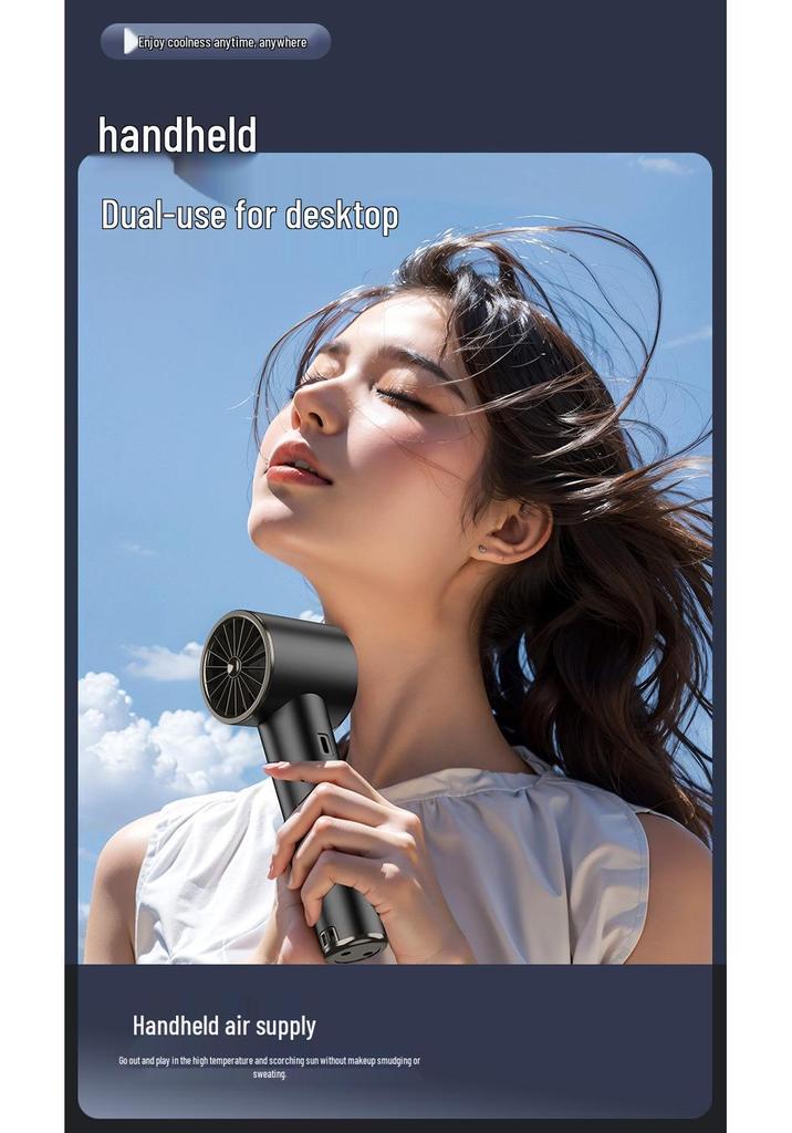 Portable Handheld Fan: Powerful Wind, Ice Cooling, 100 Speeds, Long Battery Life for Outdoor Travel