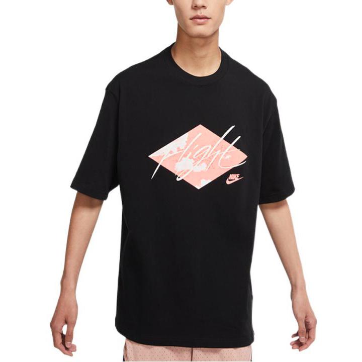 Jordan Solid Cotton Letter Print Short Sleeve T-Shirt Men Tops Black DO8897-010