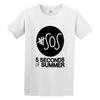 Fashion T Shirts 5 Seconds of Sos Logo Print Letters Fashion Logo Button Closure White