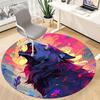 1PC Wolf Fantasy Office Round Area Rug, Mat Suitable For Office, Under Office Chairs Bedroom Living Room Home Decor, Room Deco