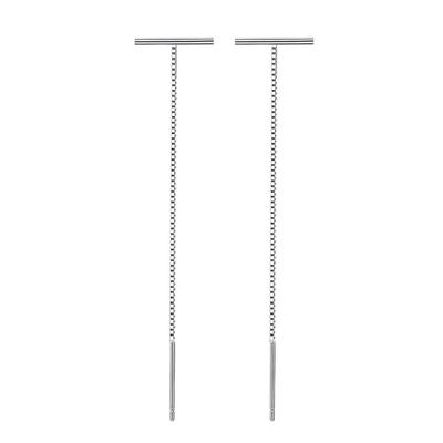 Elegant and Cute Cylindrical Earrings, Long Temperament T-shaped Earrings, Simple and Cold Wind Trend One-word Earrings, Ear Jewelry