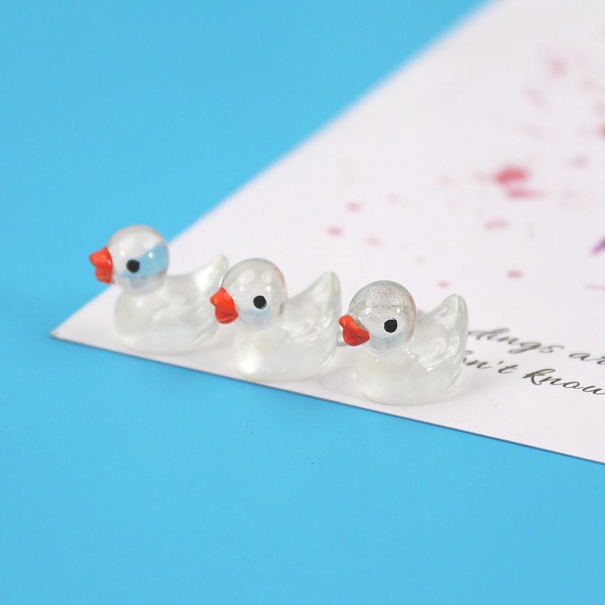 Bunte Leuchtende Gelbe Ente Harz Miniatur - Kreativer Cartoon Schmuck & Bastelzubehör