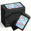 90PCS Black Holographic Odorless Polyester Zipper Bags, Transparent Reusable Sealed Aluminum Foil Bags, Suitable for Lip Gloss, Jewelry, Eyelashes
